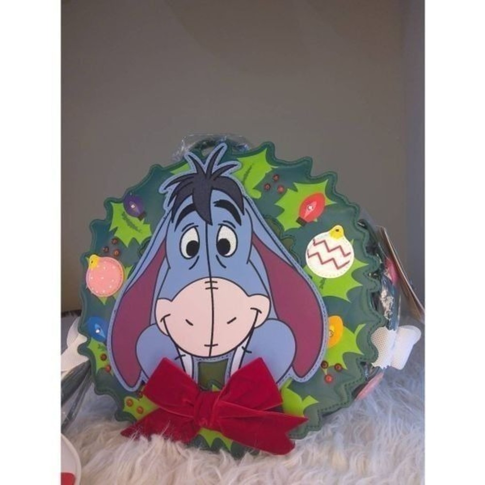 Our Universe Disney Winnie the Pooh Eeyore Holiday Wreath Backpack Crossbody NWT